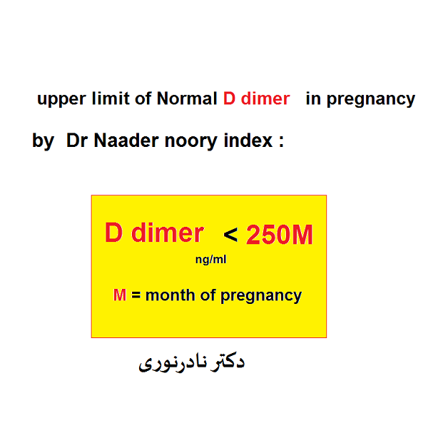 فرمول دکتر نادرنوری برای دی دایمر در بارداری